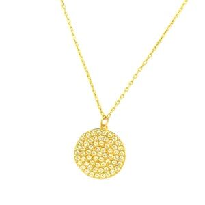 Kate Spade all the glitters Elegant Gold tone circle Pendant Necklace rhinestone